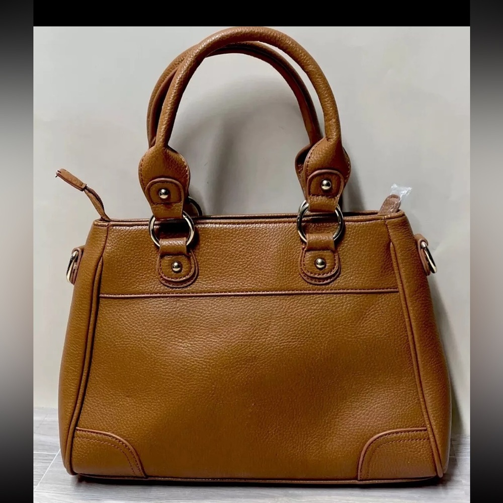 The Danbury Mint Personalized Double Handle Tan Monogram Shoulder Bag Twyla TZ - Picture 2 of 16